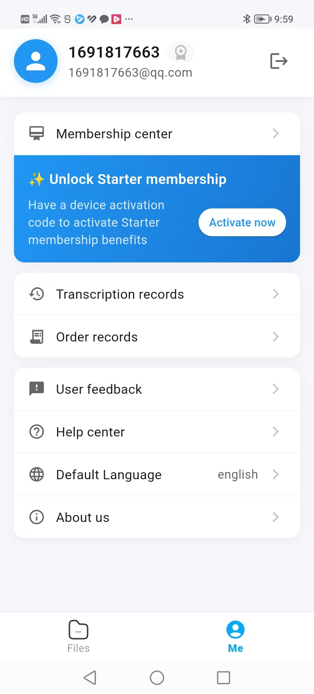 Settings Interface